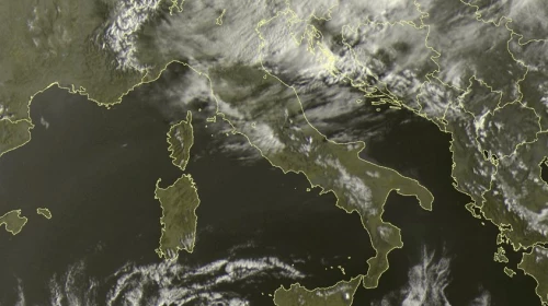 La neve di Lunedì 25 Febbraio 2019, vista dal satellite